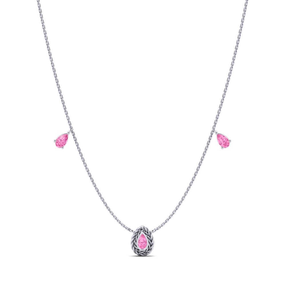 950 Platinum Pink Sapphire Women's Necklace Markng