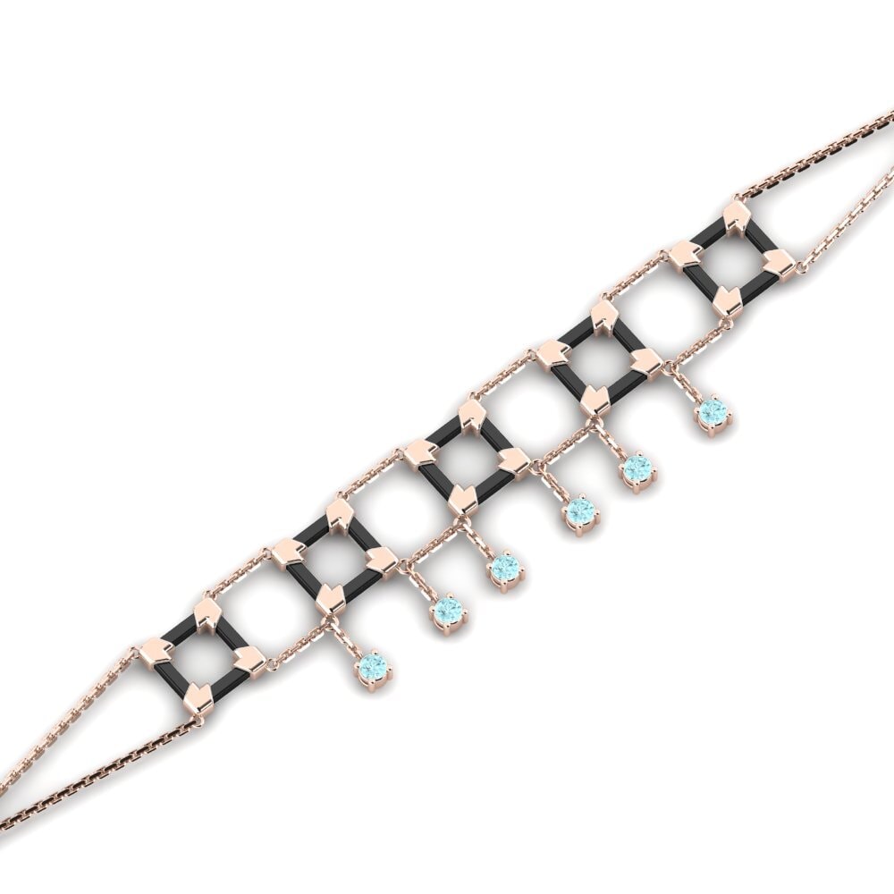 14k Rose Gold Aquamarine Women's Bracelet Marleenuh