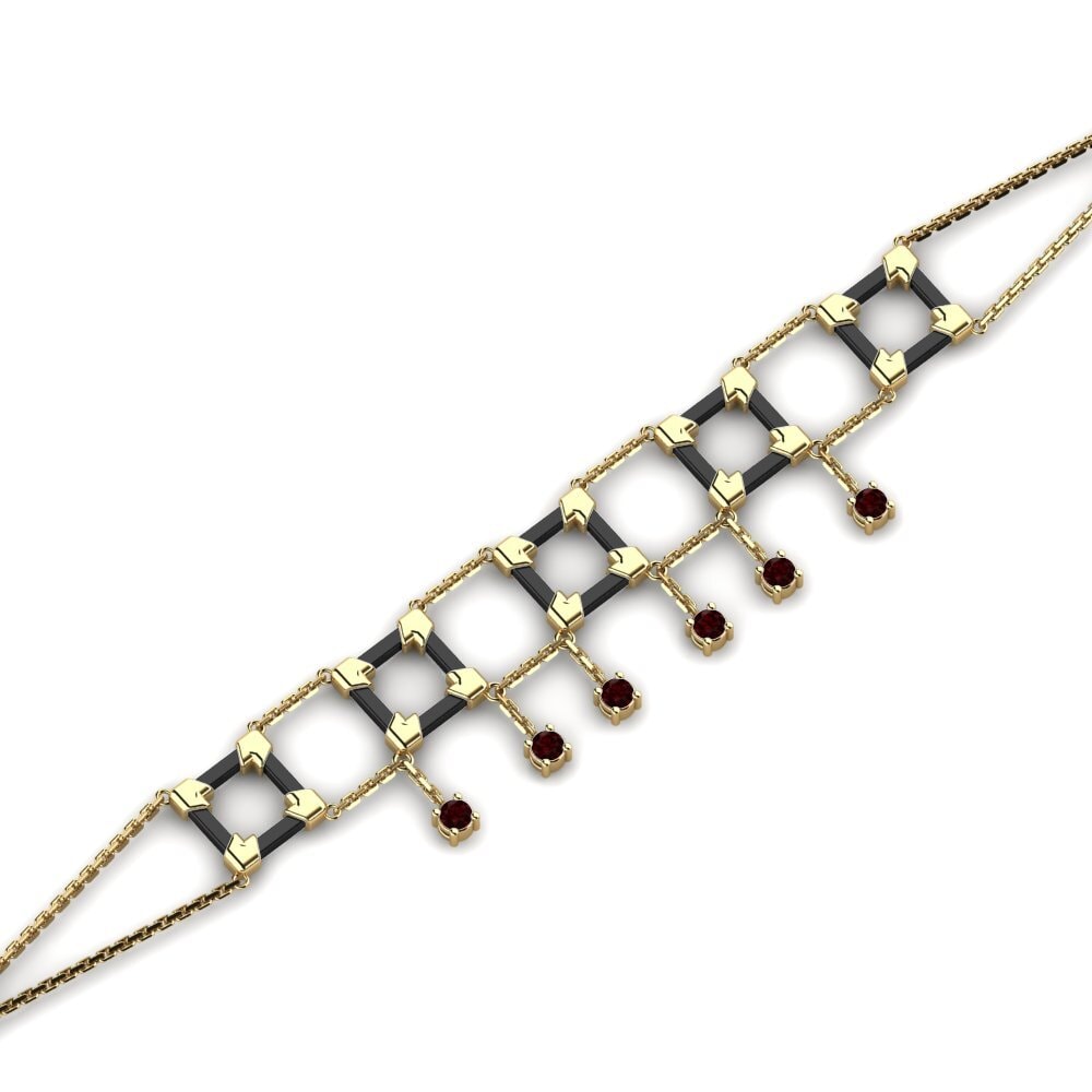 14ct Yellow Gold Garnet Women's Bracelet Marleenuh