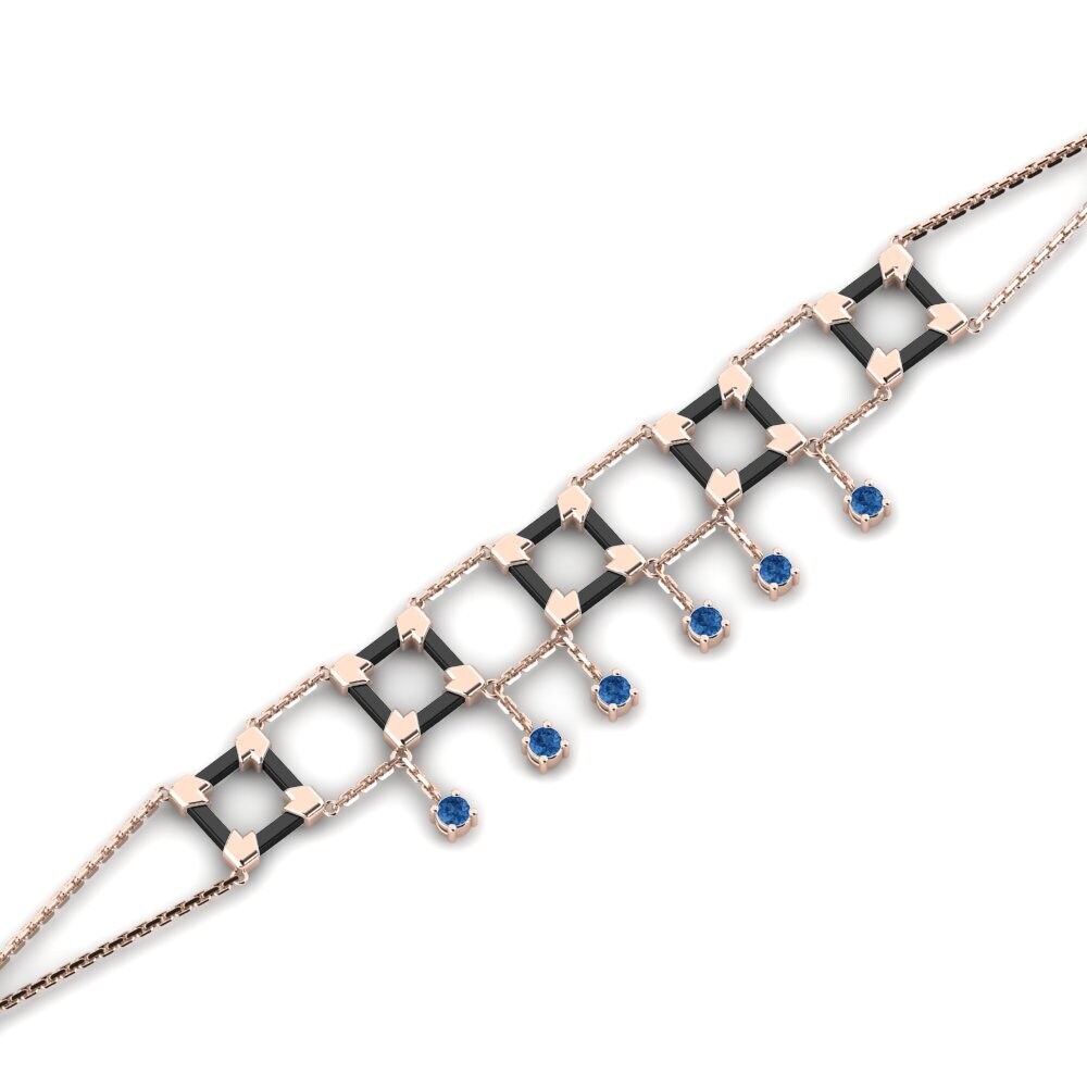 14K Rose Gold Dark Blue Zirconia Bracelet Marleenuh