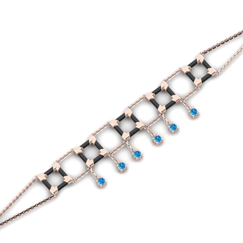 9ct Rose Gold Blue Topaz Women's Bracelet Marleenuh