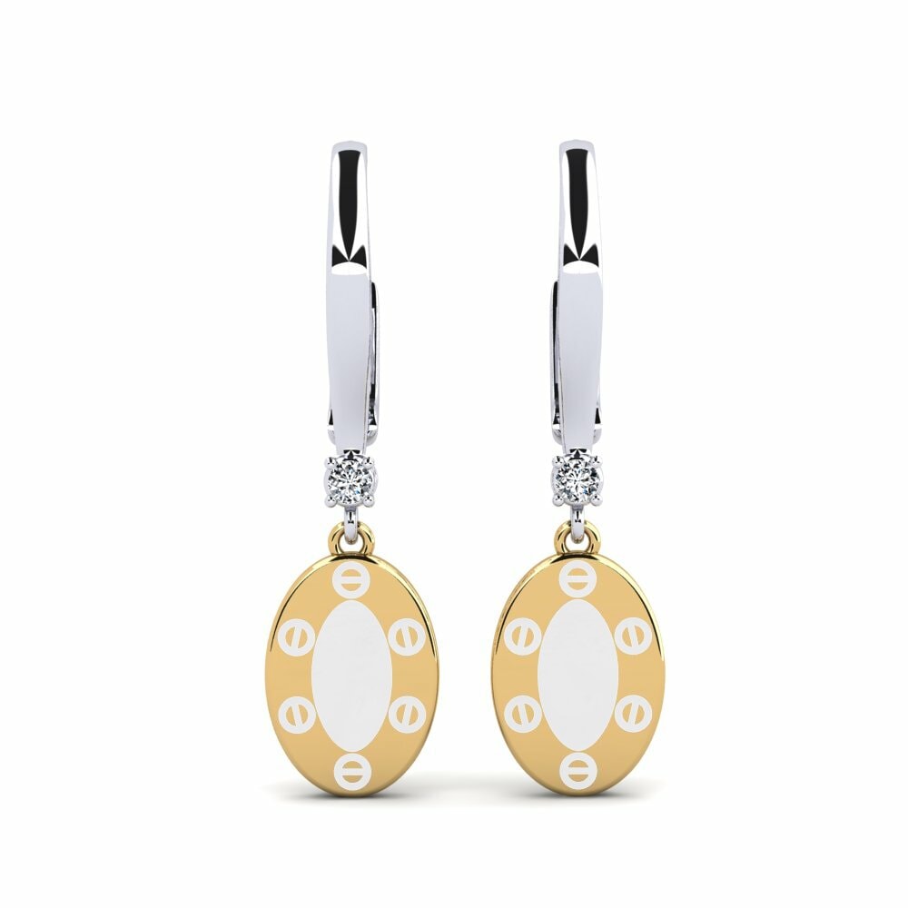 18k Oro Blanco & Amarillo Pendiente de mujer Marlene