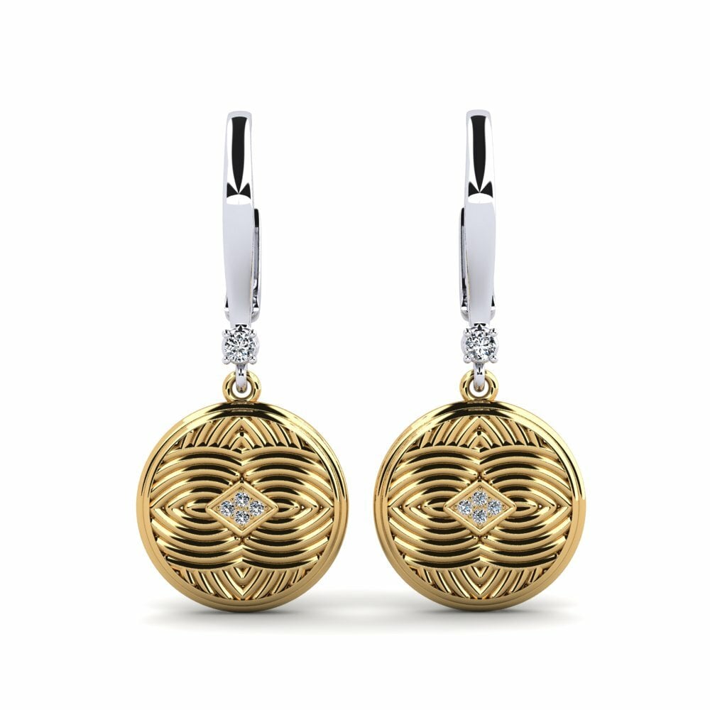 18k Oro Blanco & Amarillo Pendiente de mujer Marlenia