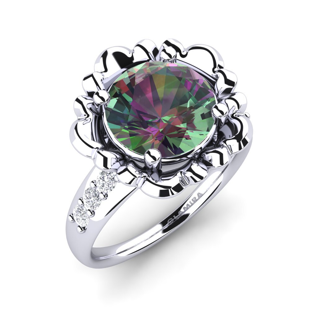 18ct White Gold Mystic Topaz Ring Marnie
