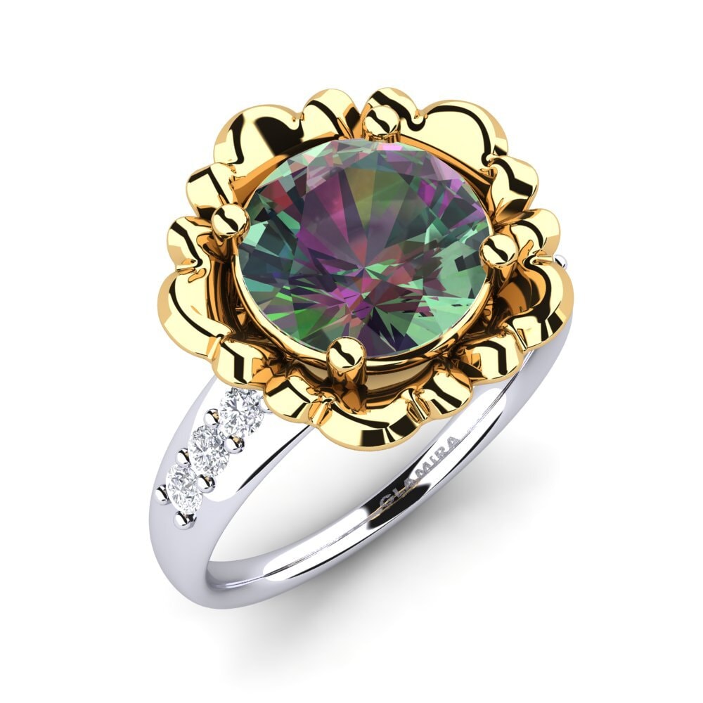9ct Yellow & White Gold Mystic Topaz Ring Marnie