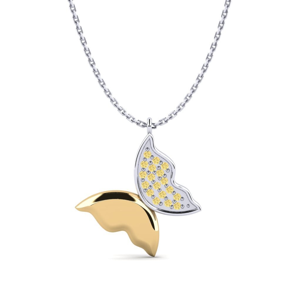 Vàng Trắng-Vàng 18K Kim Cương Vàng Mặt dây chuyền nữ Marrakesh