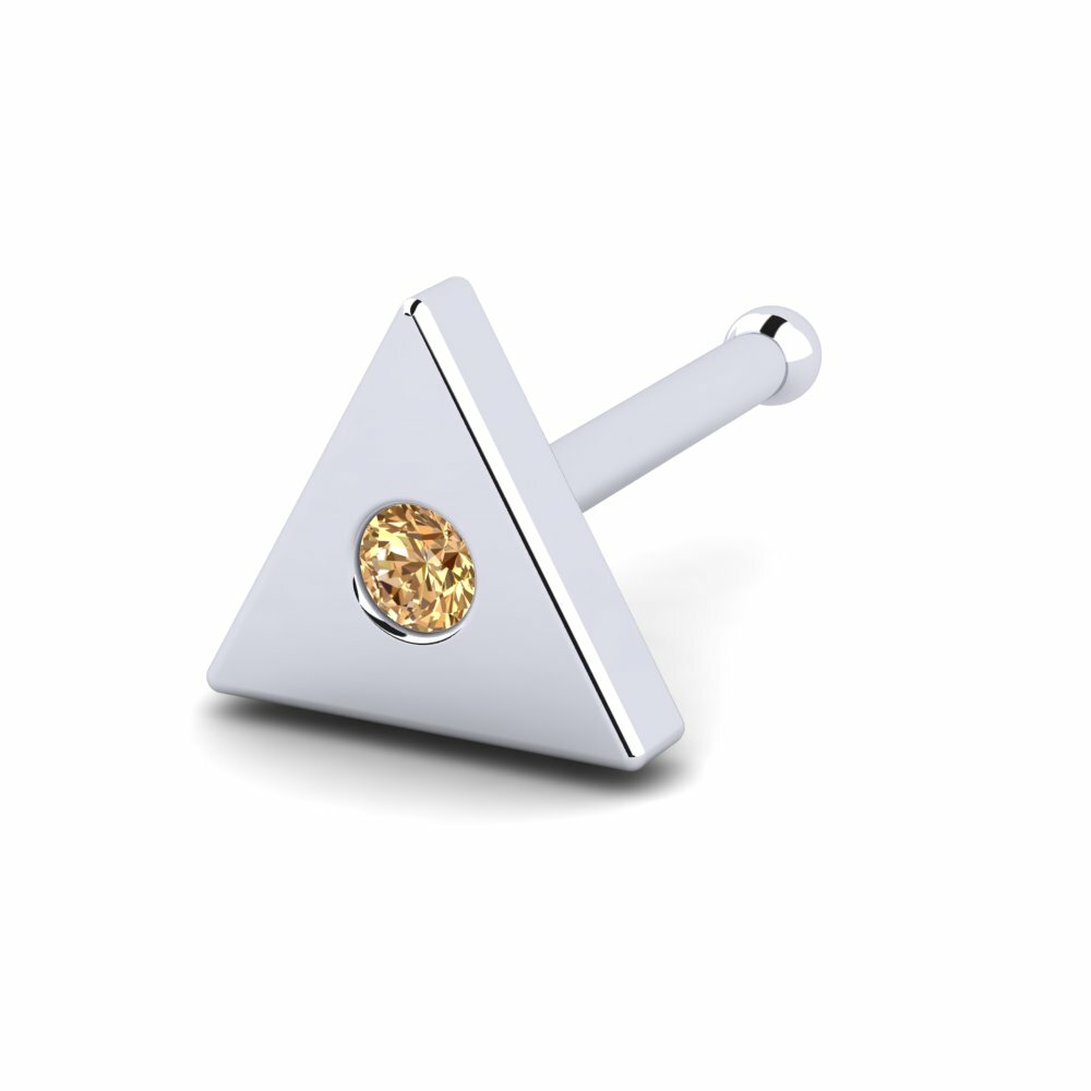 Bruine Diamant Neus Pin Marrom