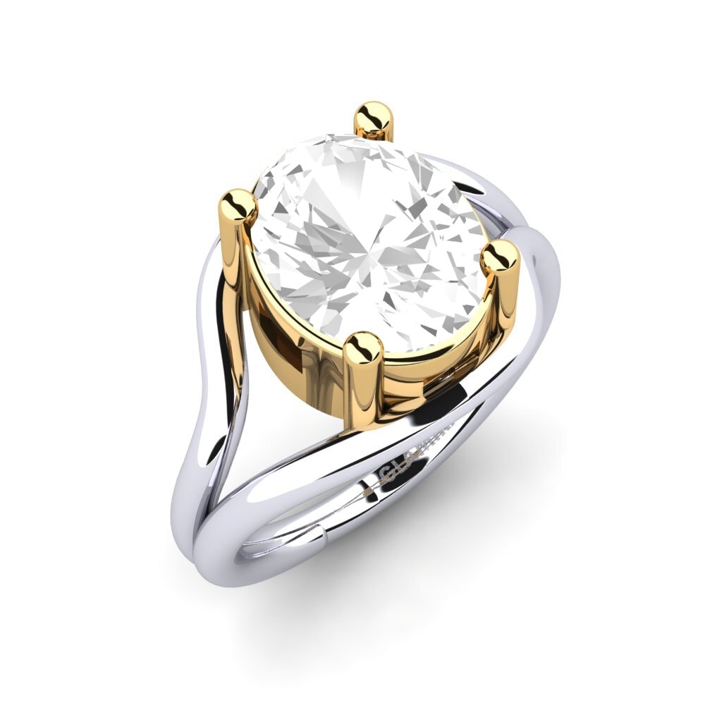 14K White & Yellow Gold White Topaz Engagement Ring Marsetta