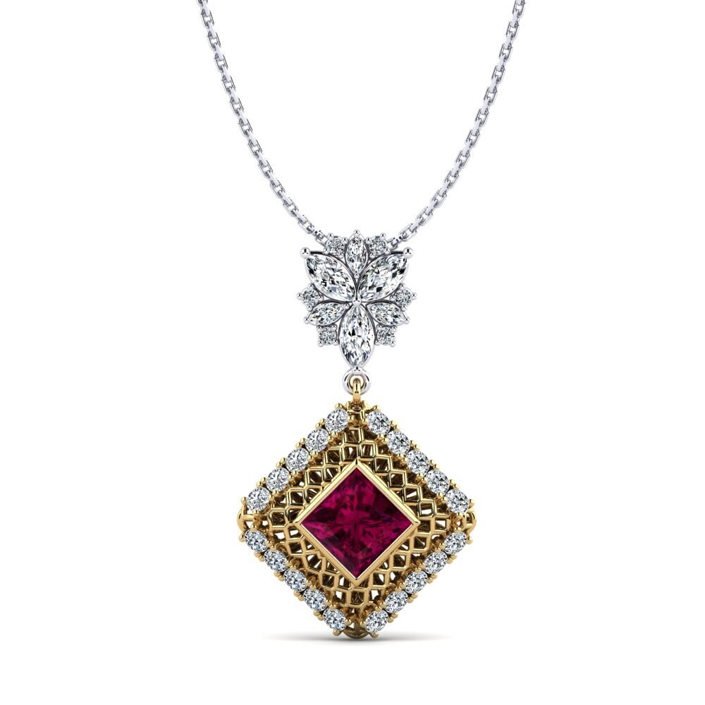 Princess Rhodolite Garnet Women's Pendant Marshell