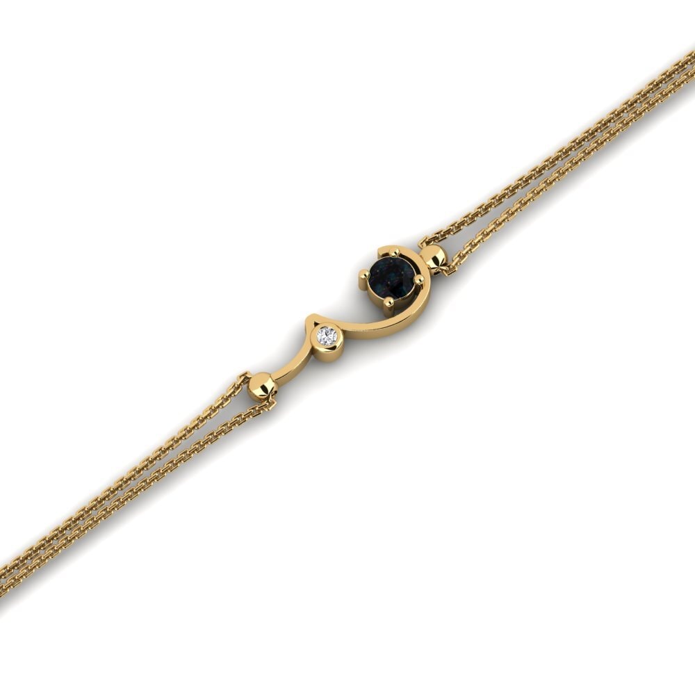14ct Yellow Gold Black Opal Women's Bracelet Martellil