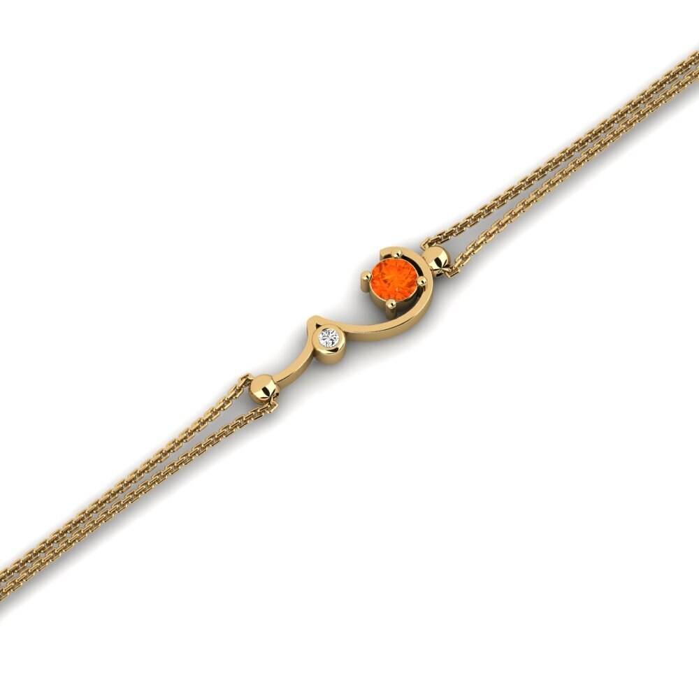 14k Oro Amarillo Ópalo Fuego Pulsera de Mujer Martellil