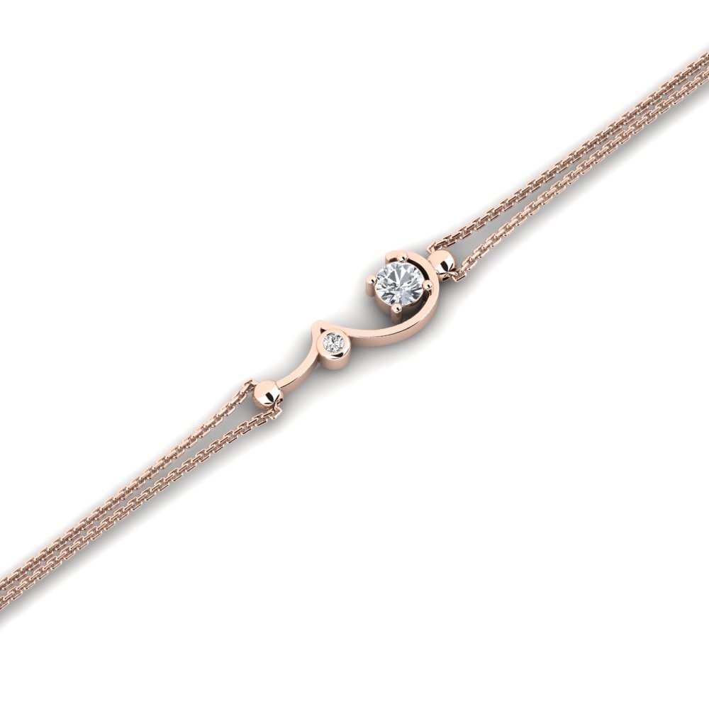 9ct Rose Gold White Zircon Women's Bracelet Martellil