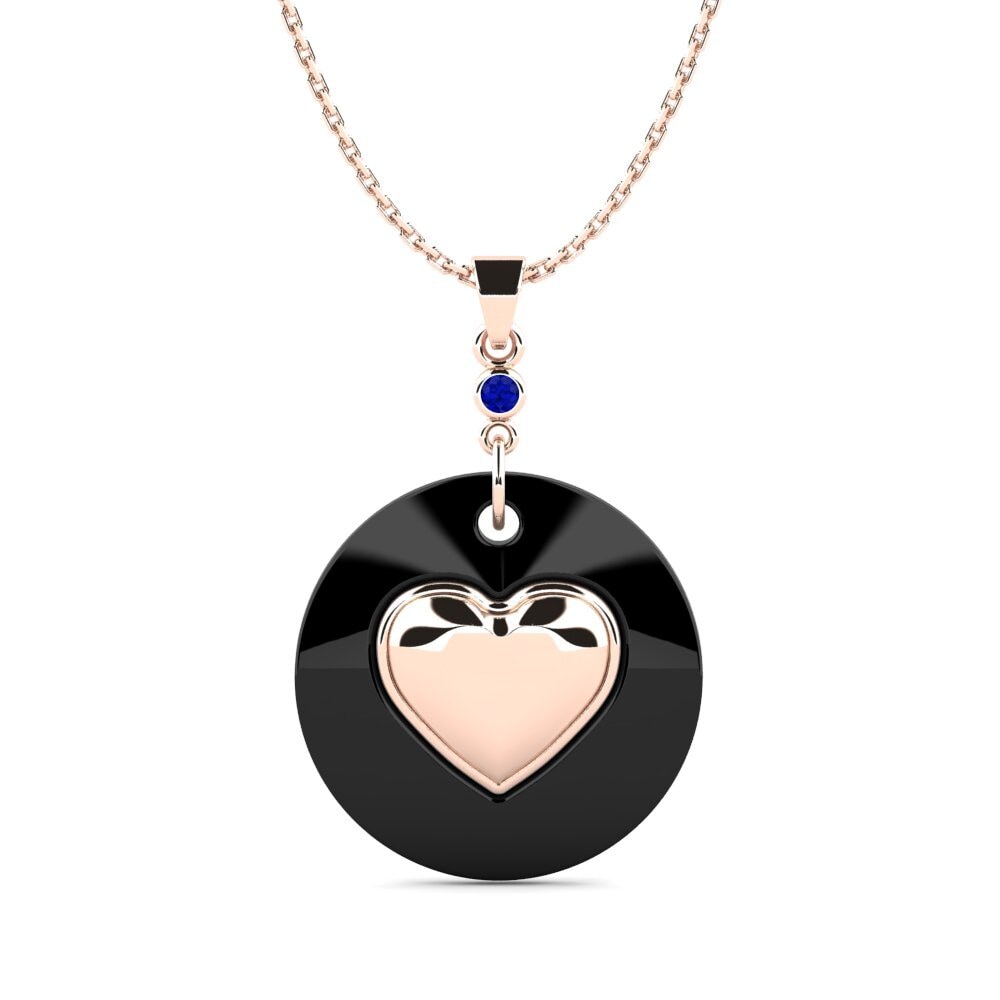 9ct Rose Gold Sapphire Women's Pendant Marten