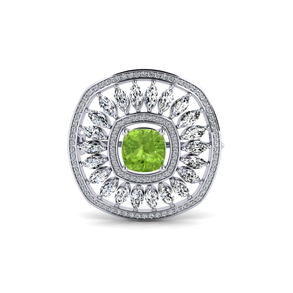14ct White Gold Peridot Brooch Martine