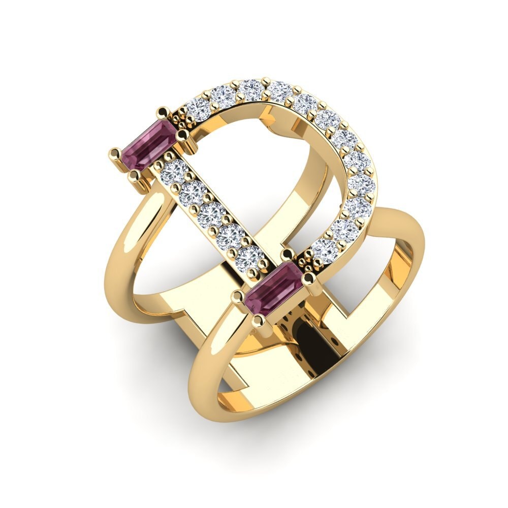 Baguette Rhodolite Garnet SYLVIE Ring Martox - D