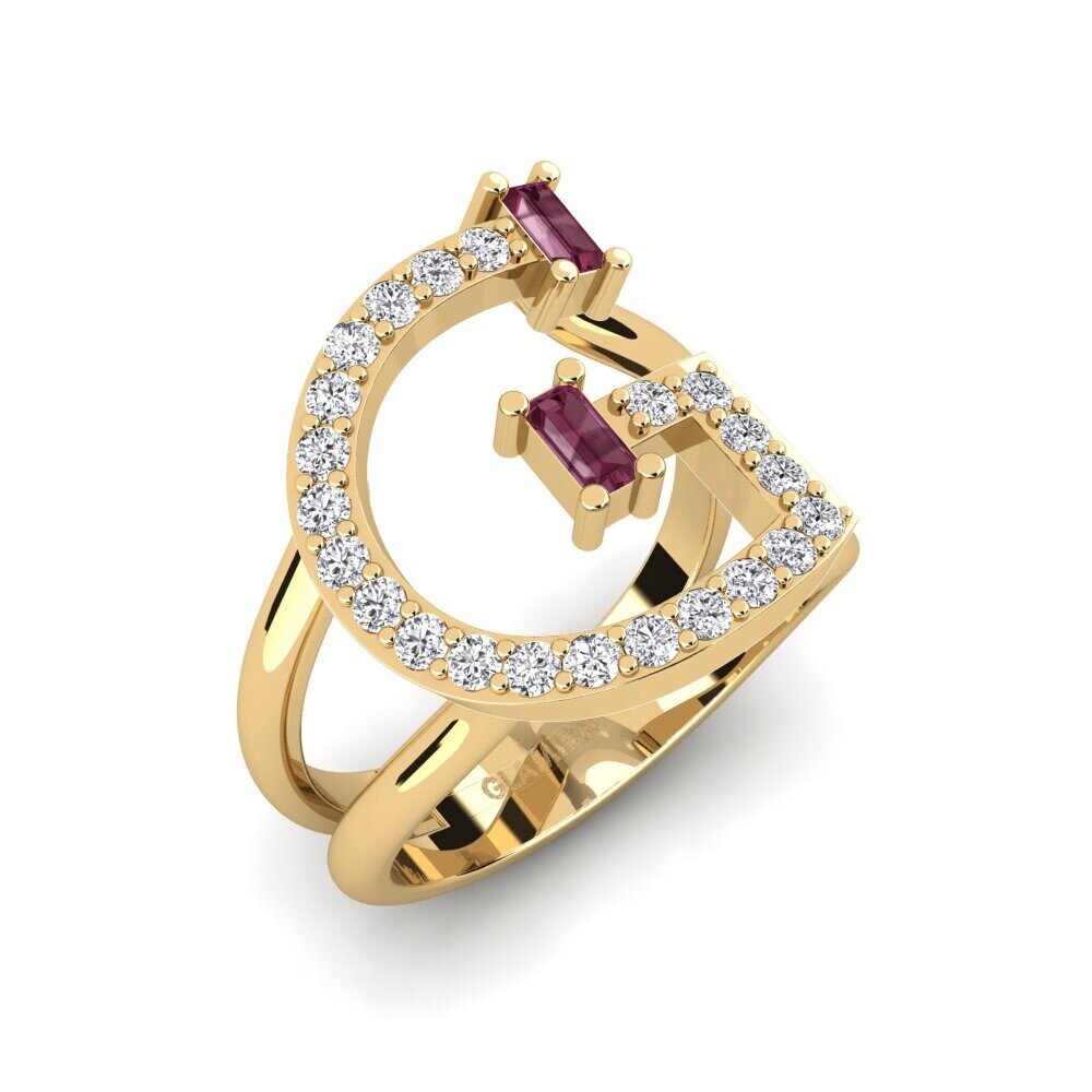 Baguette Rhodolite Garnet SYLVIE Ring Martox - G