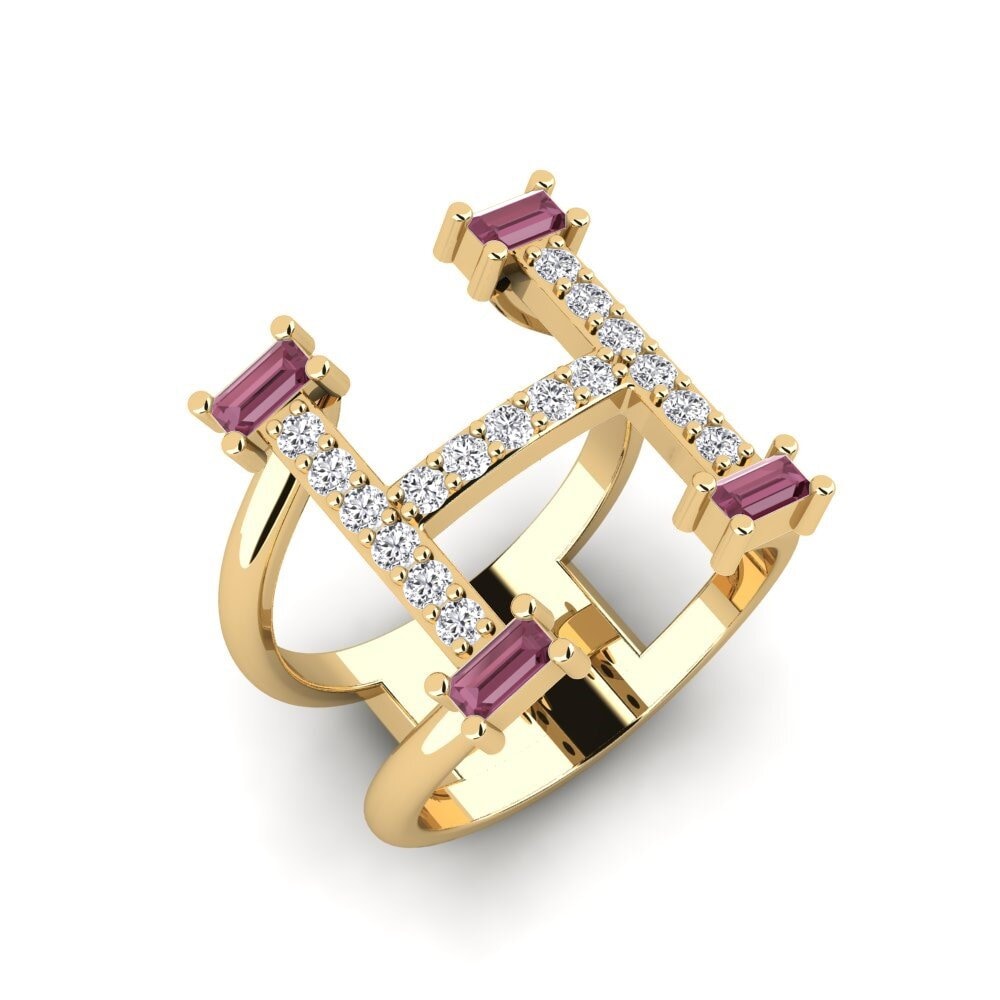 Baguette Rhodolite Garnet SYLVIE Ring Martox - H