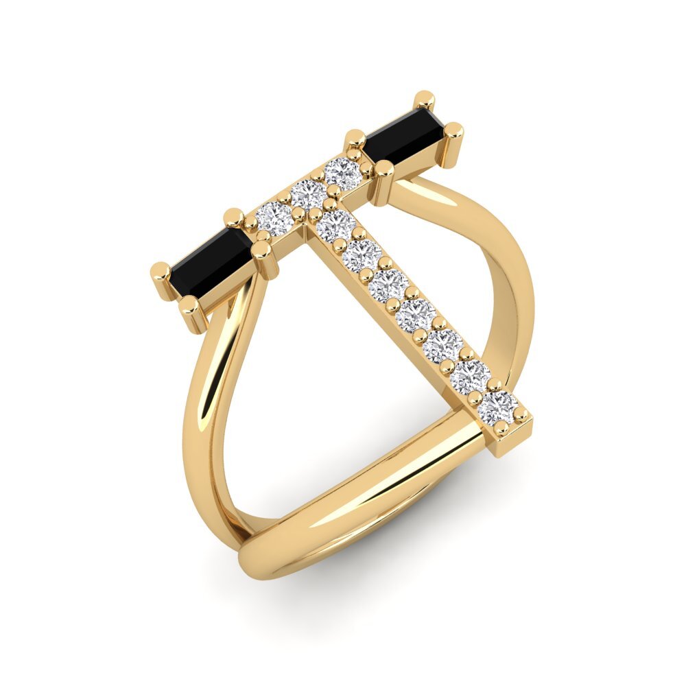 Baguette Black Onyx SYLVIE Ring Martox - T