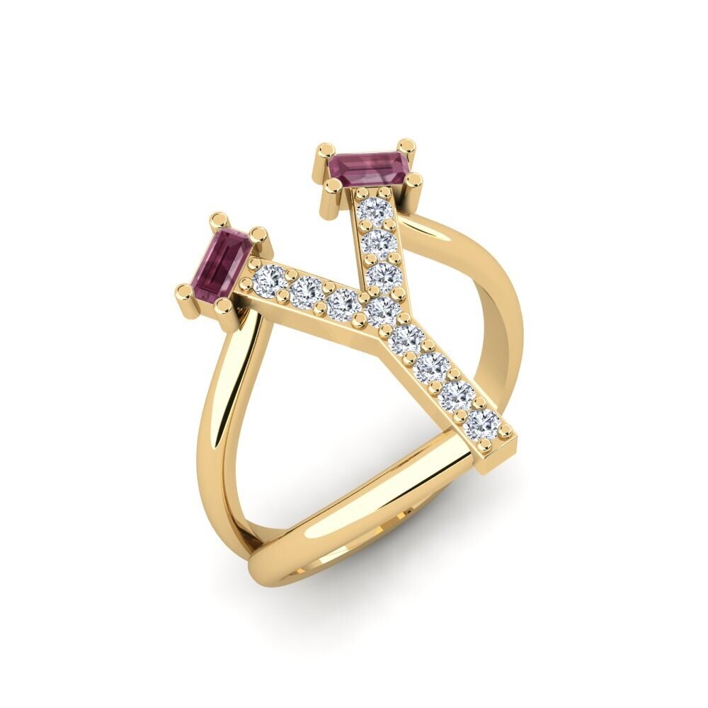 Baguette Rhodolite Garnet SYLVIE Ring Martox - Y