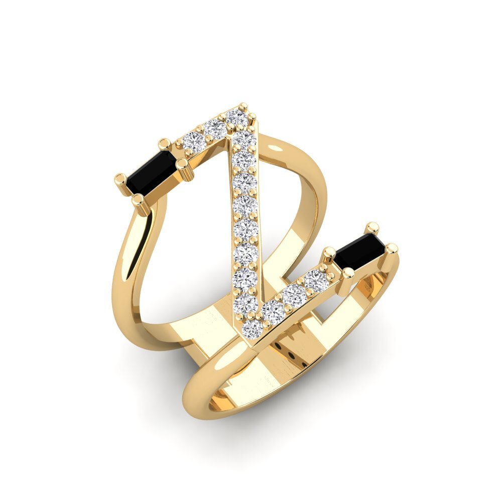 Baguette Black Onyx SYLVIE Ring Martox - Z