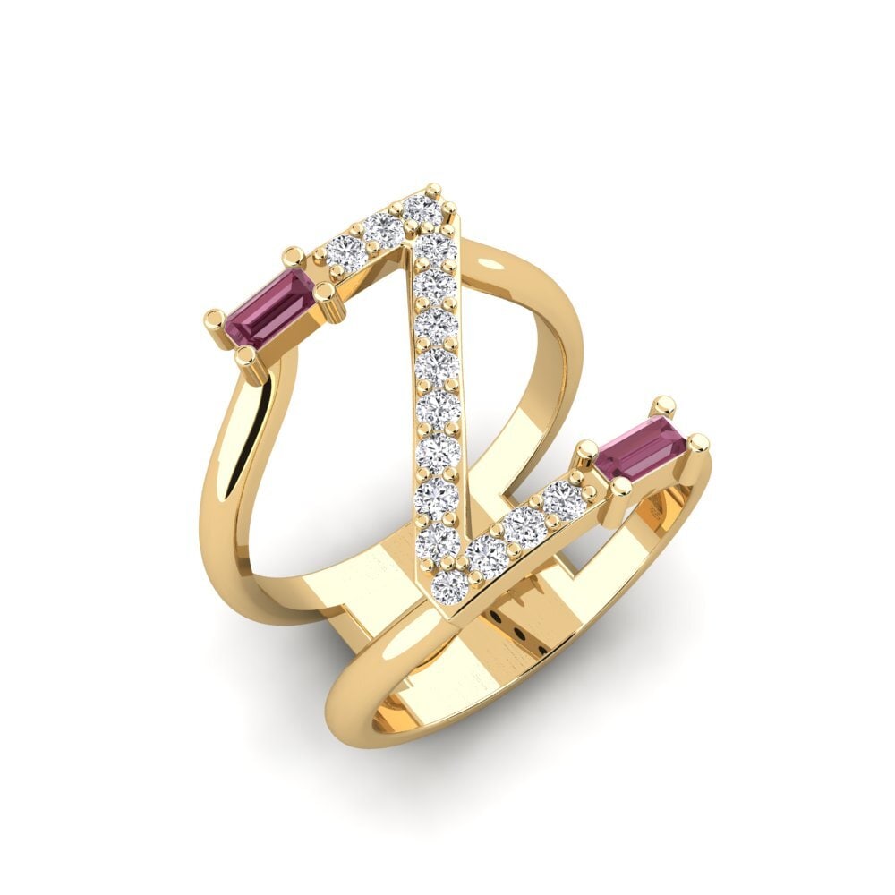 Baguette Rhodolite Garnet SYLVIE Ring Martox - Z