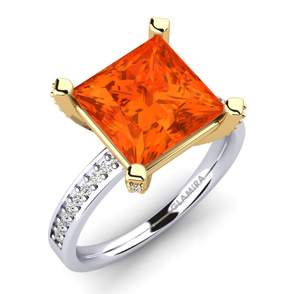 18ct White / Yellow Gold Fire-Opal Ring Martoya
