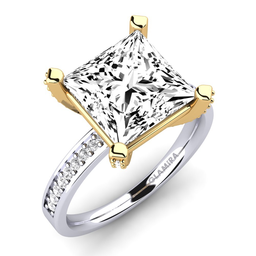 9k Oro Blanco & Amarillo Anillo Martoya