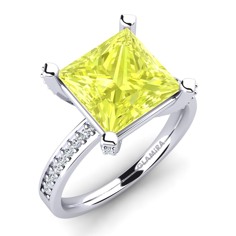950 Palladium Lemon Quartz Ring Martoya