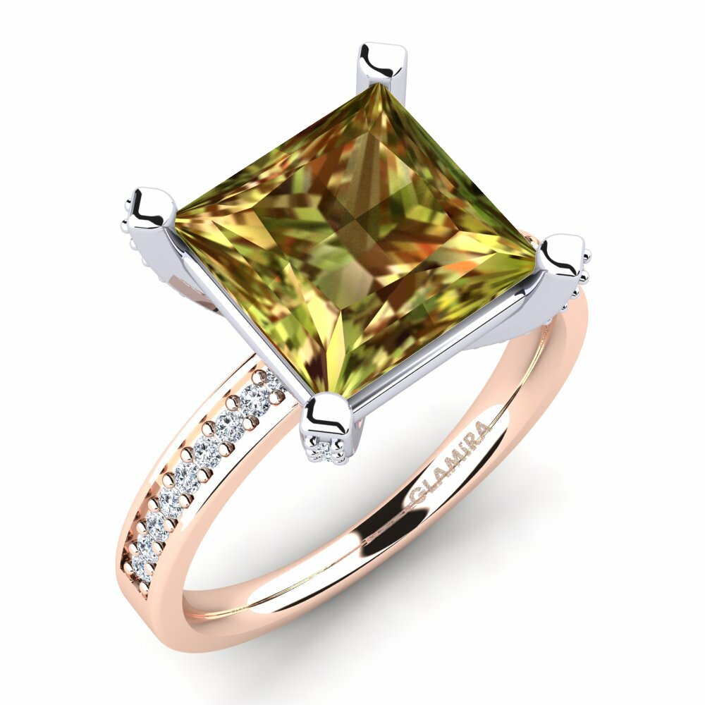 Or Rose& Blanc 14k Pierre de Sultan Bague Martoya