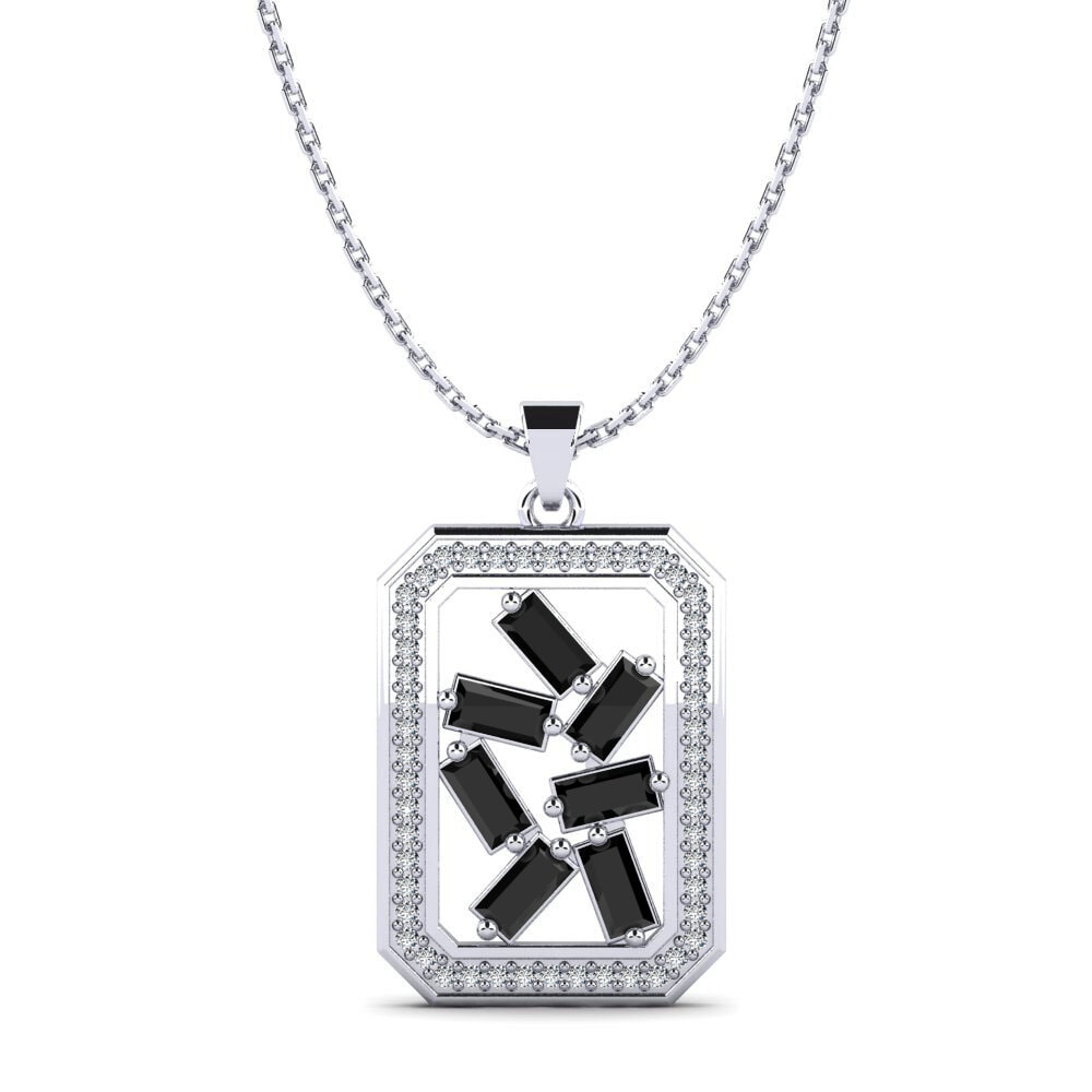 Baguette Black Sapphire Women's Pendant Marty