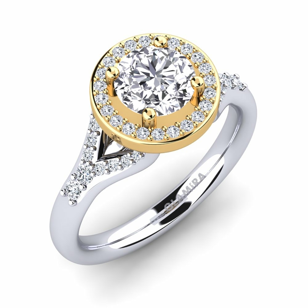 9k White & Yellow Gold Engagement Ring Marvina