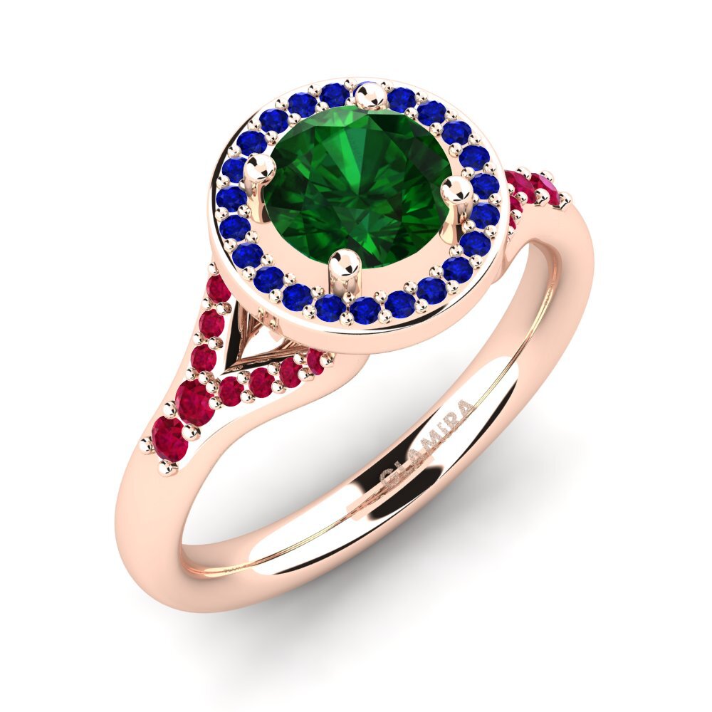 14K Rood Goud Tsavorite Verlovingsring Marvina