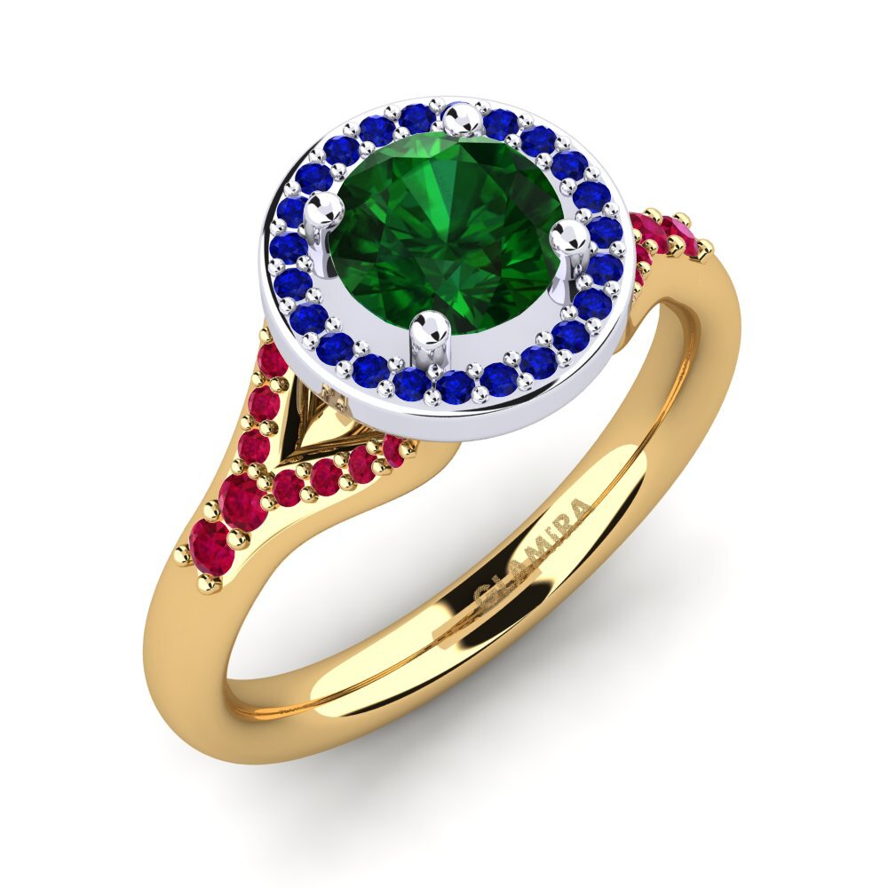 14K Geel & Wit Goud Tsavorite Verlovingsring Marvina