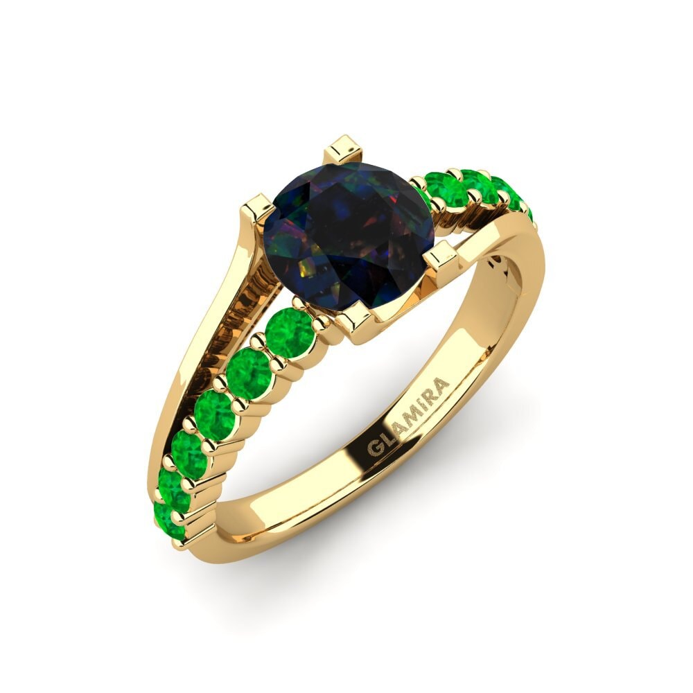 Black Opal Engagement Ring Maryellen