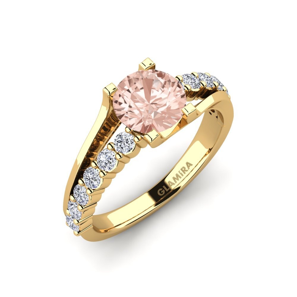Round Morganite Engagement Ring Maryellen