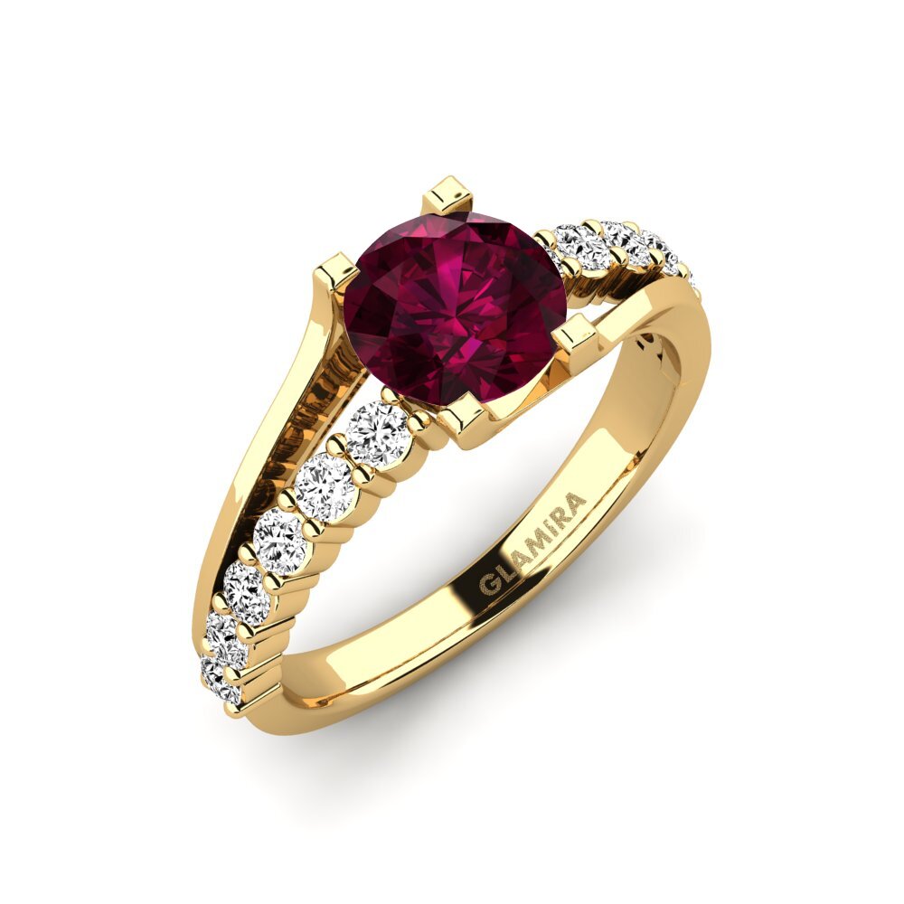 Đá Rhodolite Nhẫn đính hôn Maryellen