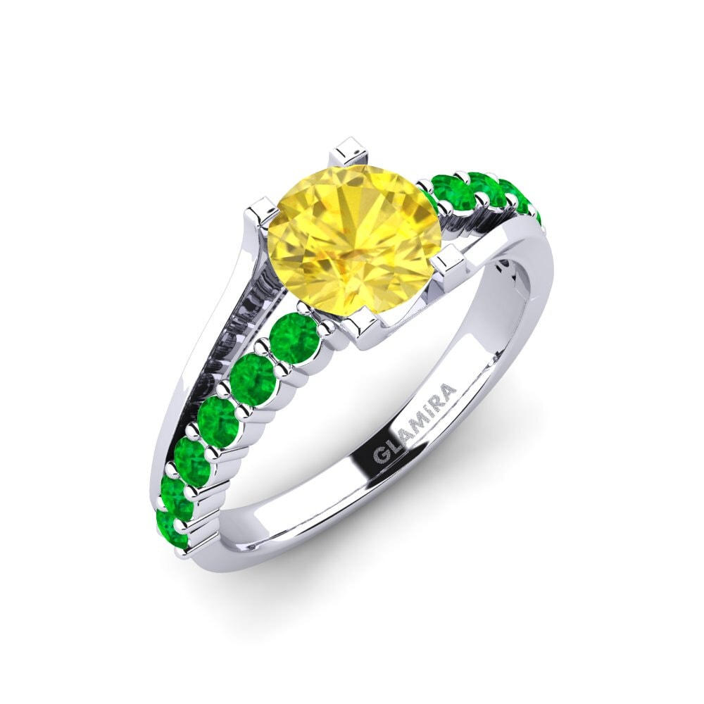 18k Oro Blanco Anillo de compromiso Maryellen