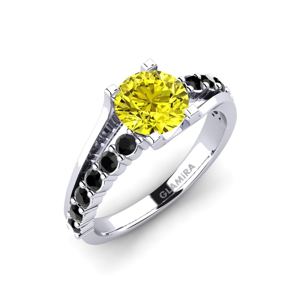 Platino 950 Diamante Amarillo Anillo de compromiso Maryellen