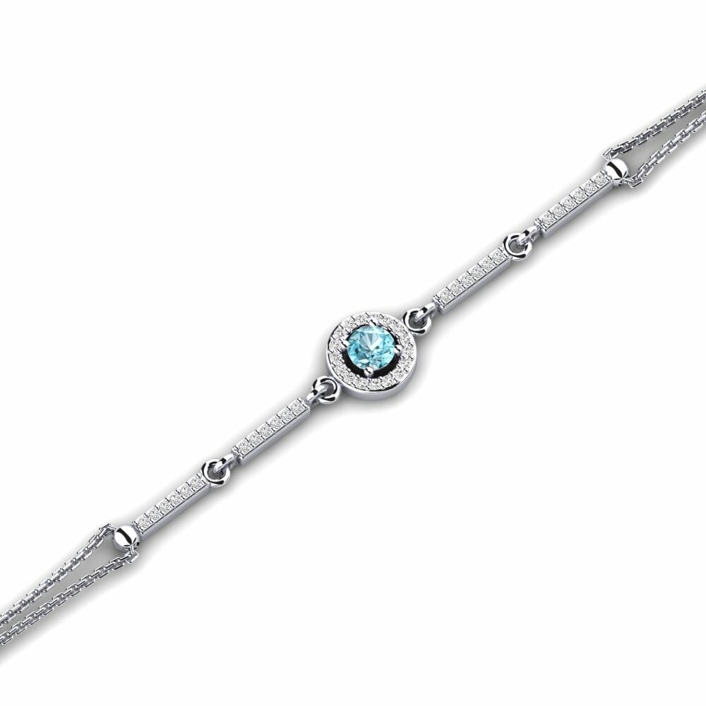 Armschmuck Ketten Blauer Zirkon