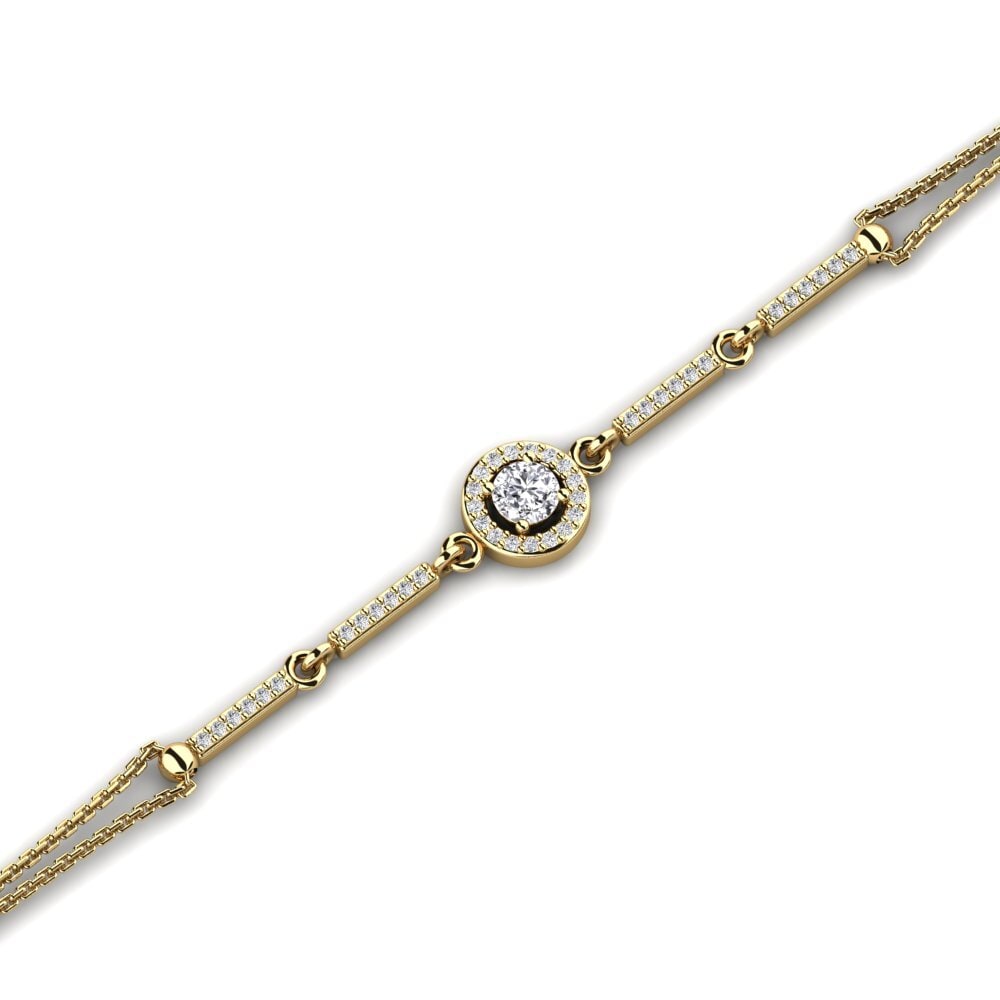 9k Oro Amarillo Diamante cultivado en laboratorio Pulsera de Mujer Maryjane