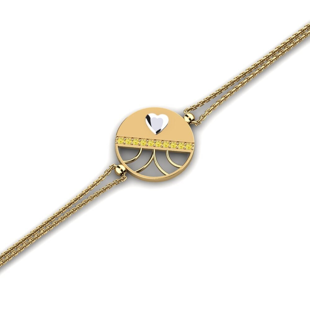 9ct Yellow & White Gold Yellow Sapphire Women's Bracelet Masfuart