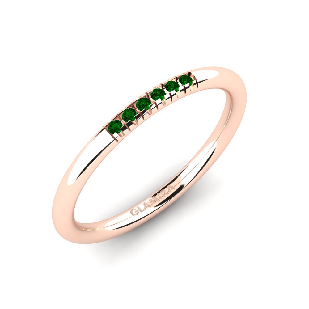 14ct Rose Gold Green Zirconia Ring Masha