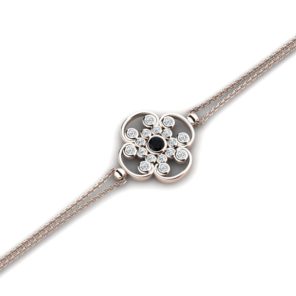 9ct Rose Gold Black Opal Women's Bracelet Masidia