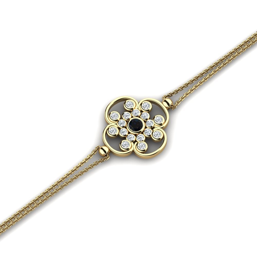 14ct Yellow Gold Black Opal Women's Bracelet Masidia