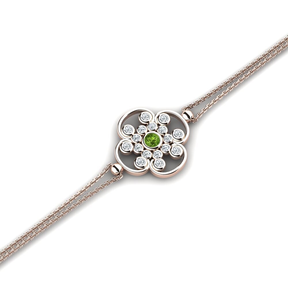 9ct Rose Gold Peridot Women's Bracelet Masidia