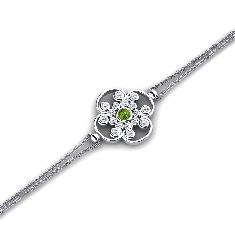 White Silver Peridot Women's Bracelet Masidia
