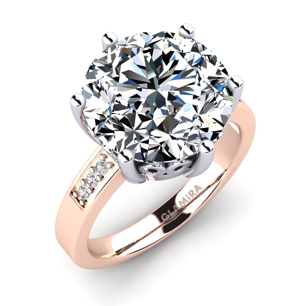 Oro Rosso & Bianco 585 Zircone Anello Massima