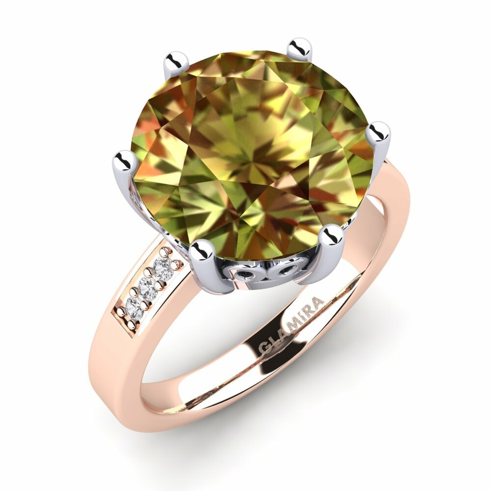 Or Rose& Blanc 14k Pierre de Sultan Bague Massima