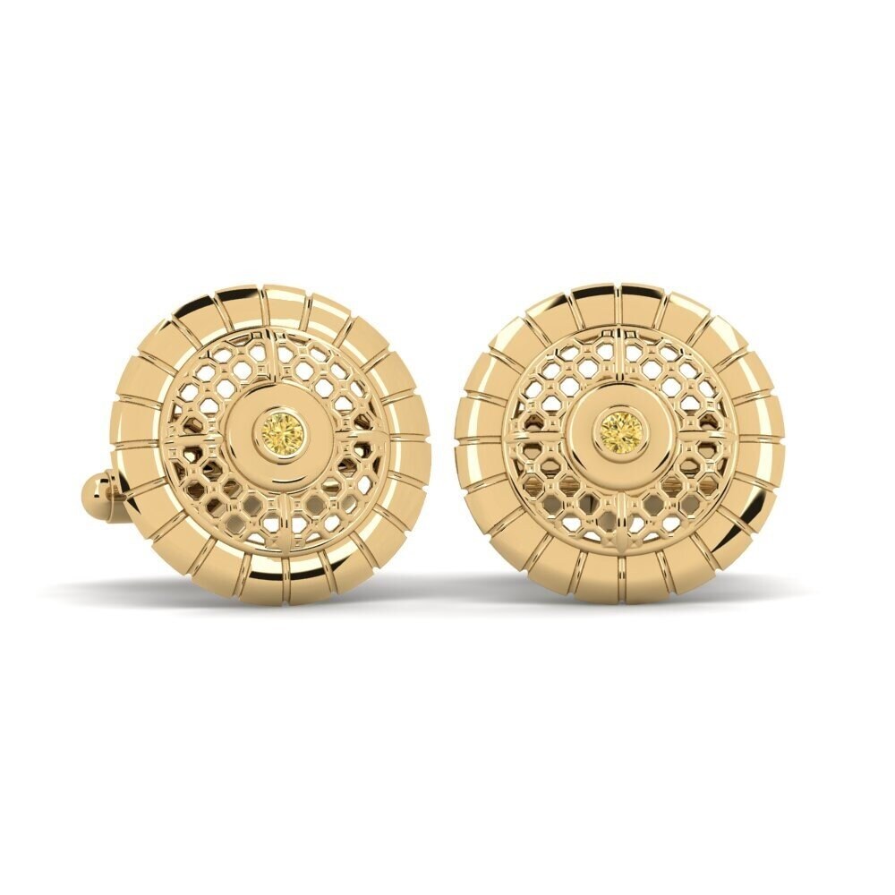 585 Gult Guld Gul Diamant Manchetknap Mastoc