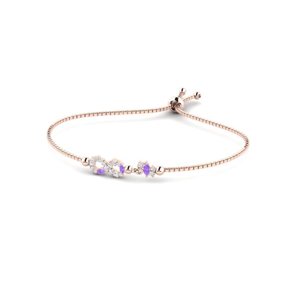 9ct Rose Gold Amethyst Women's Bracelet Matchlessea